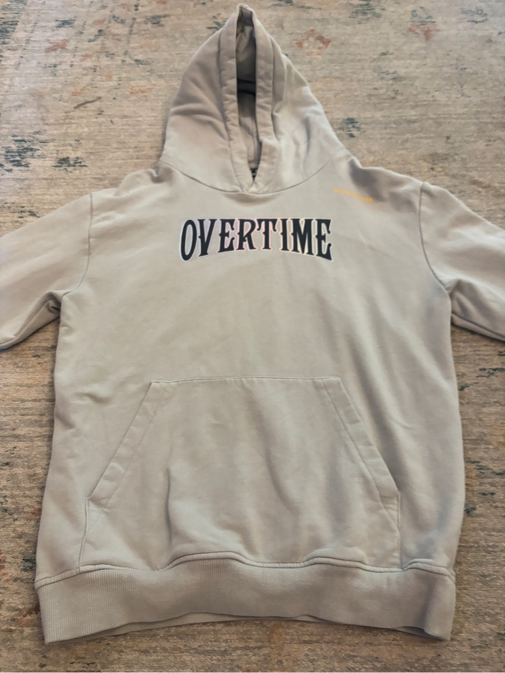 Overtime Logo Hooded Sweatshirt - Light Beige